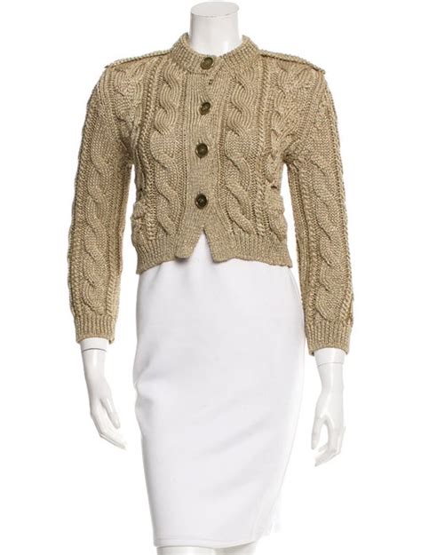 beige cable knit cardigan burberry|BURBERRY Cropped cable.